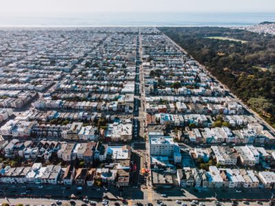 aerial image of outer sunset and golden gate park san francisco